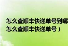 怎么查顺丰快递单号到哪里了、怎么查看顺丰快递到哪了（怎么查顺丰快递单号）