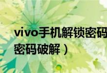 vivo手机解锁密码破解软件（vivo手机解锁密码破解）