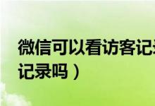 微信可以看访客记录吗9.0（微信可以看访客记录吗）