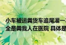 小车被运粪货车追尾灌一车粪便小车司机：车里头驾驶室里全是粪我人在医院 具体是什么情况?