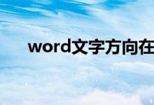 word文字方向在哪（word文字方向）