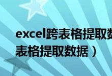 excel跨表格提取数据多条件引用（excel跨表格提取数据）