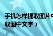 手机怎样提取图片中的文字图像（手机如何提取图中文字）