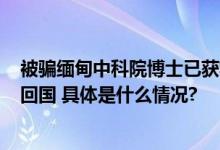 被骗缅甸中科院博士已获救家属披露细节！近2天11人被捕回国 具体是什么情况?