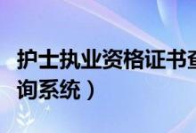 护士执业资格证书查询官网（护士执业证书查询系统）