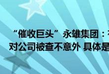 “催收巨头”永雄集团：有人因被其催债丢掉工作前员工称对公司被查不意外 具体是什么情况?