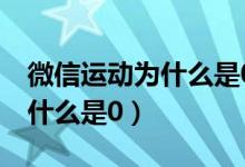 微信运动为什么是0是关闭了吗（微信运动为什么是0）