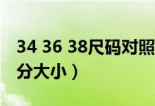 34 36 38尺码对照表（胸围尺码表abcd怎么分大小）