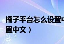 橘子平台怎么设置中文简体（橘子平台怎么设置中文）