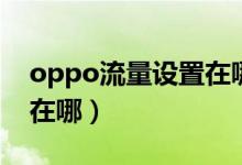 oppo流量设置在哪里（oppo手机流量设置在哪）