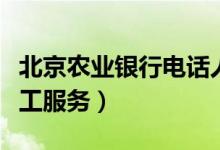 北京农业银行电话人工服务（农业银行电话人工服务）