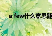 a few什么意思翻译（a few什么意思）