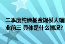 二季度纯债基金规模大幅回升鹏华固收单季纯债品种增长行业前三 具体是什么情况?