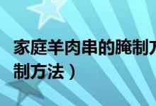 家庭羊肉串的腌制方法视频（家庭羊肉串的腌制方法）