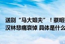 送别“马大姐夫”！蔡明哭红双眼被搀扶姜昆、李金斗、巩汉林悲痛哀悼 具体是什么情况?