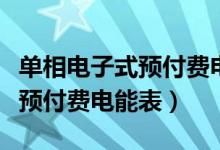 单相电子式预付费电能表看余额（单相电子式预付费电能表）