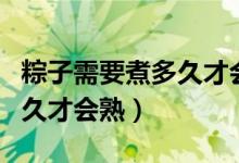 粽子需要煮多久才会熟五芳斋（粽子需要煮多久才会熟）