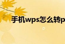 手机wps怎么转pdf（wps怎么转pdf）