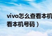 vivo怎么查看本机号码手机号（vivo怎么查看本机号码）