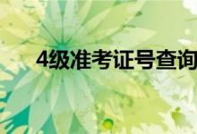 4级准考证号查询入口（4级准考证号）