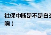 社保中断是不是白交了（社保中断了有什么影响）