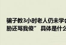 骗子教3小时老人仍未学会转账“一直不让我挂电话开口威胁还骂我傻” 具体是什么情况?