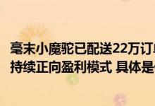 毫末小魔驼已配送22万订单 与物美多点、达达快送联手开启持续正向盈利模式 具体是什么情况?