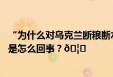 “为什么对乌克兰断粮断水是战争罪对加沙却不是？” 到底是怎么回事？