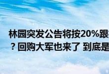 林园突发公告将按20%跟投新增净申购额！市场在接近底部？回购大军也来了 到底是怎么回事？