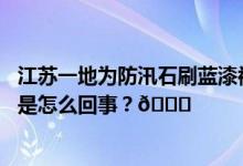 江苏一地为防汛石刷蓝漆被指应付检查官方辟谣：防盗 到底是怎么回事？