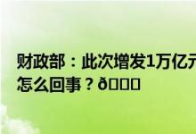 财政部：此次增发1万亿元国债由中央承担还本付息 到底是怎么回事？