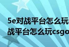 5e对战平台怎么玩csgo设置游戏路径（5e对战平台怎么玩csgo）