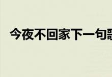 今夜不回家下一句歌词（今夜不回家配方）