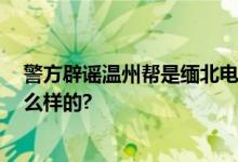 警方辟谣温州帮是缅北电诈后台 方披露内情 具体情况是怎么样的?