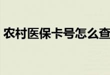 农村医保卡号怎么查询（医保卡号怎么查询）