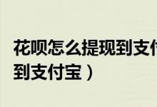 花呗怎么提现到支付宝里面去（花呗怎么提现到支付宝）