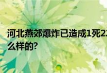 河北燕郊爆炸已造成1死22伤 正全力救援处置 具体情况是怎么样的?