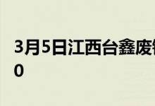 3月5日江西台鑫废钢二次调价数控刨花上调30