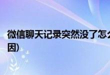 微信聊天记录突然没了怎么回事(微信聊天记录突然消失的原因)