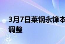 3月7日莱钢永锋本部以及临港废钢采购价格调整