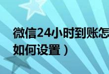 微信24小时到账怎么设置（微信24小时到账如何设置）