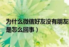 为什么微信好友没有朋友圈入口（微信好友没有朋友圈入口是怎么回事）