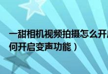 一甜相机视频拍摄怎么开启变声功能（一甜相机视频拍摄如何开启变声功能）