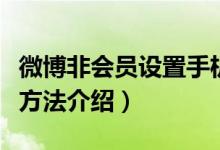 微博非会员设置手机型号（微博设置手机型号方法介绍）