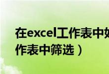 在excel工作表中如何筛选（怎么在excel工作表中筛选）