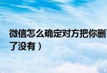 微信怎么确定对方把你删了没有（微信如何确定对方把你删了没有）