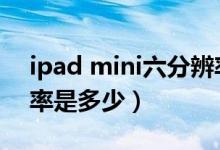 ipad mini六分辨率是多少（iPadmini分辨率是多少）