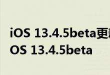 iOS 13.4.5beta更新了什么内容 如何升级到iOS 13.4.5beta