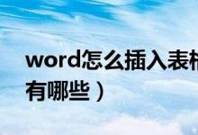 word怎么插入表格（word插入表格的方法有哪些）