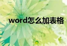 word怎么加表格（word怎么插入表格）